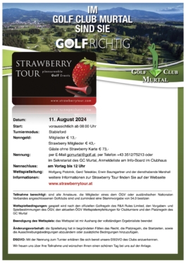 Ausschreibung 3. Strawberry Golfturnier 2024